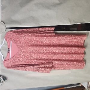Slinky brand, pink ,Size L, lacey, floral ,flowy  dress